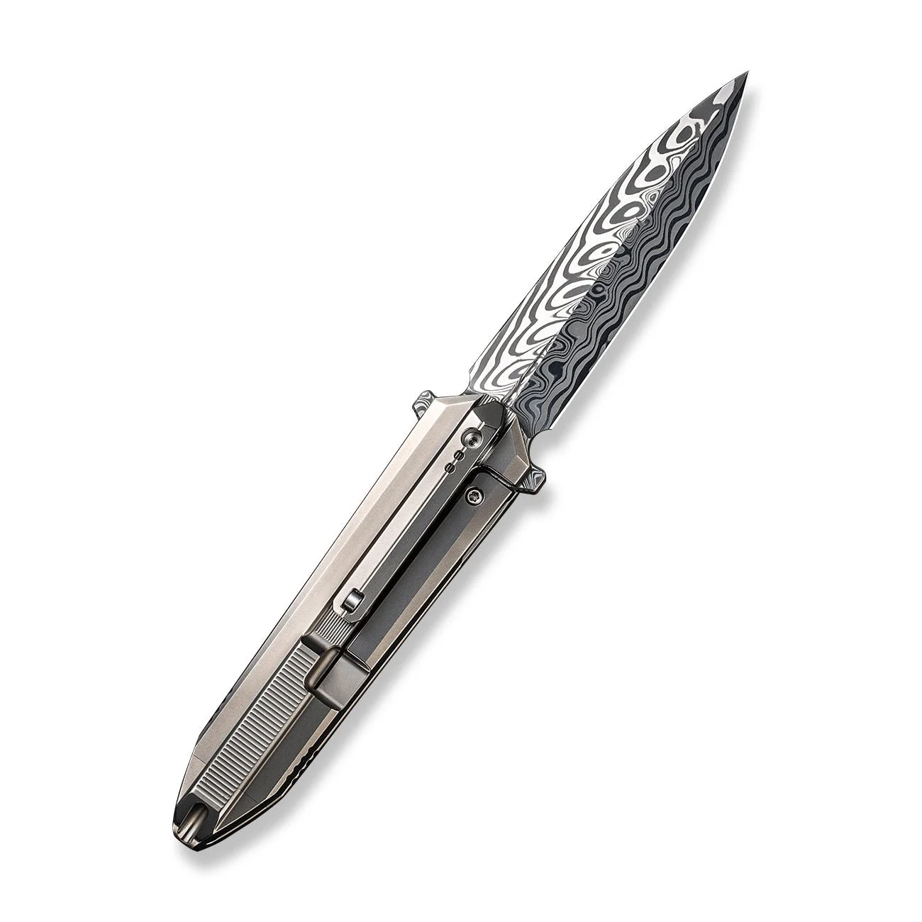 WEKNIFE Diatomic Flipper Knife Titanium Handle (3.78" Damasteel Blade) WE22032-DS1 - Image 3