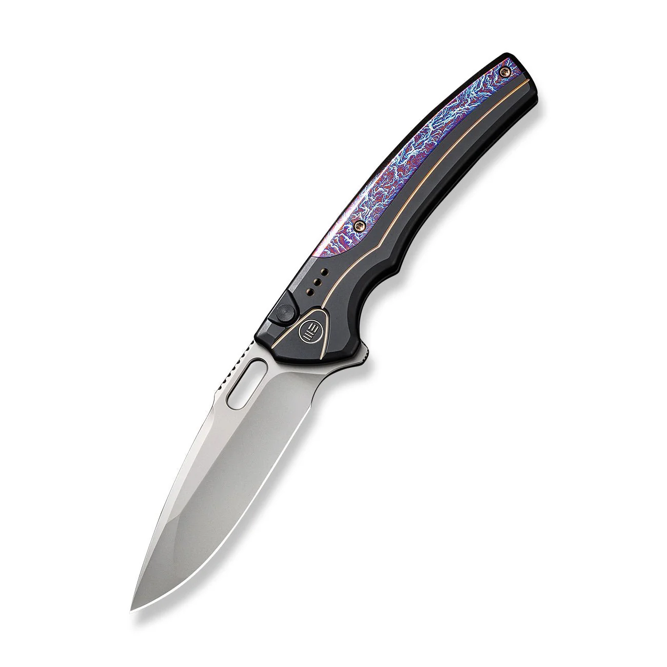 WEKNIFE Exciton Flipper & Thumb Hole & Button Lock Knife Titanium Handle (3.68" CPM 20CV Blade) WE22038A-6 - Image 3