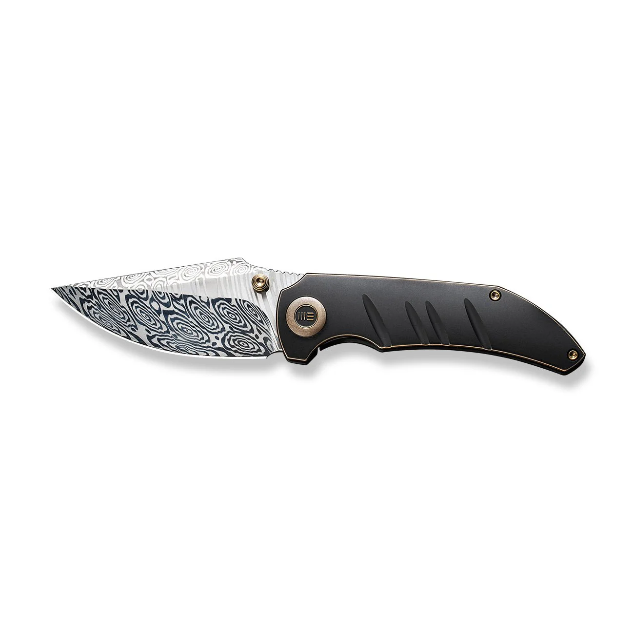 WEKNIFE Riff-Raff Thumb Stud Knife Titanium Handle (3.12" Damasteel Blade) WE22020B-DS1 - Image 4