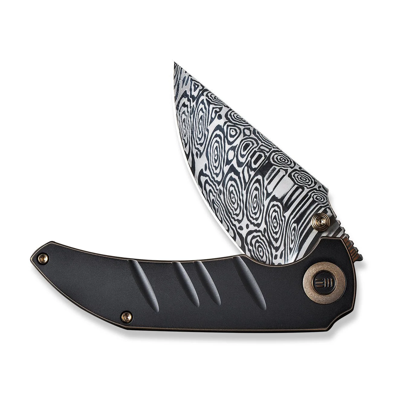 WEKNIFE Riff-Raff Thumb Stud Knife Titanium Handle (3.12" Damasteel Blade) WE22020B-DS1 - Image 5