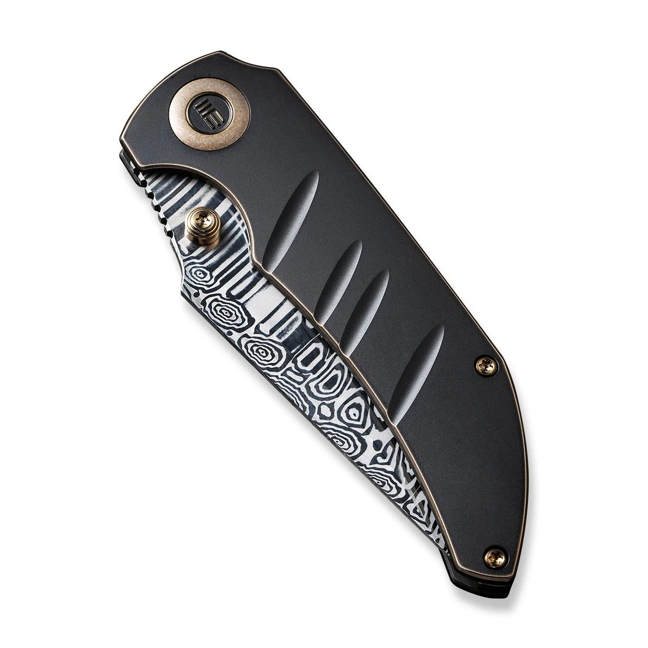 WEKNIFE Riff-Raff Thumb Stud Knife Titanium Handle (3.12" Damasteel Blade) WE22020B-DS1 - Image 6