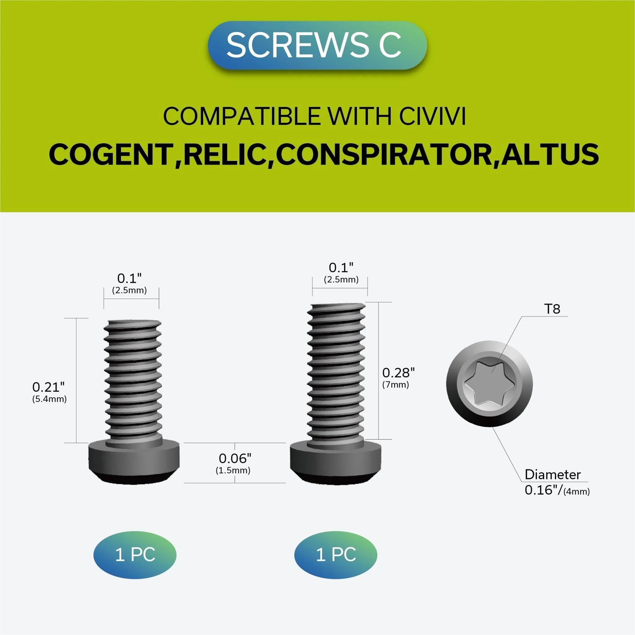 Titanium Pocket Clip with 6PCS Titanium screws T001C - Image 5