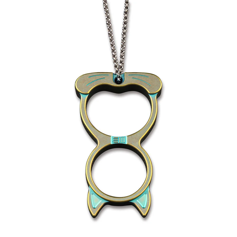 WEKNIFE WE Cat Titanium Material Collectible Knuckle With S/S Bead Chain A-07A - Image 2