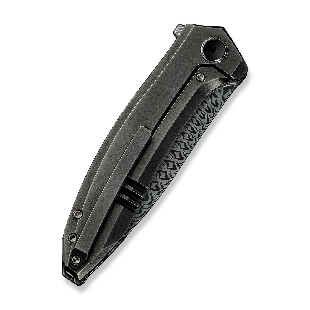 WEKNIFE Acuminal Flipper Knife Titanium Handle (3.98" Damasteel Blade) WE23070-DS1 - Image 7