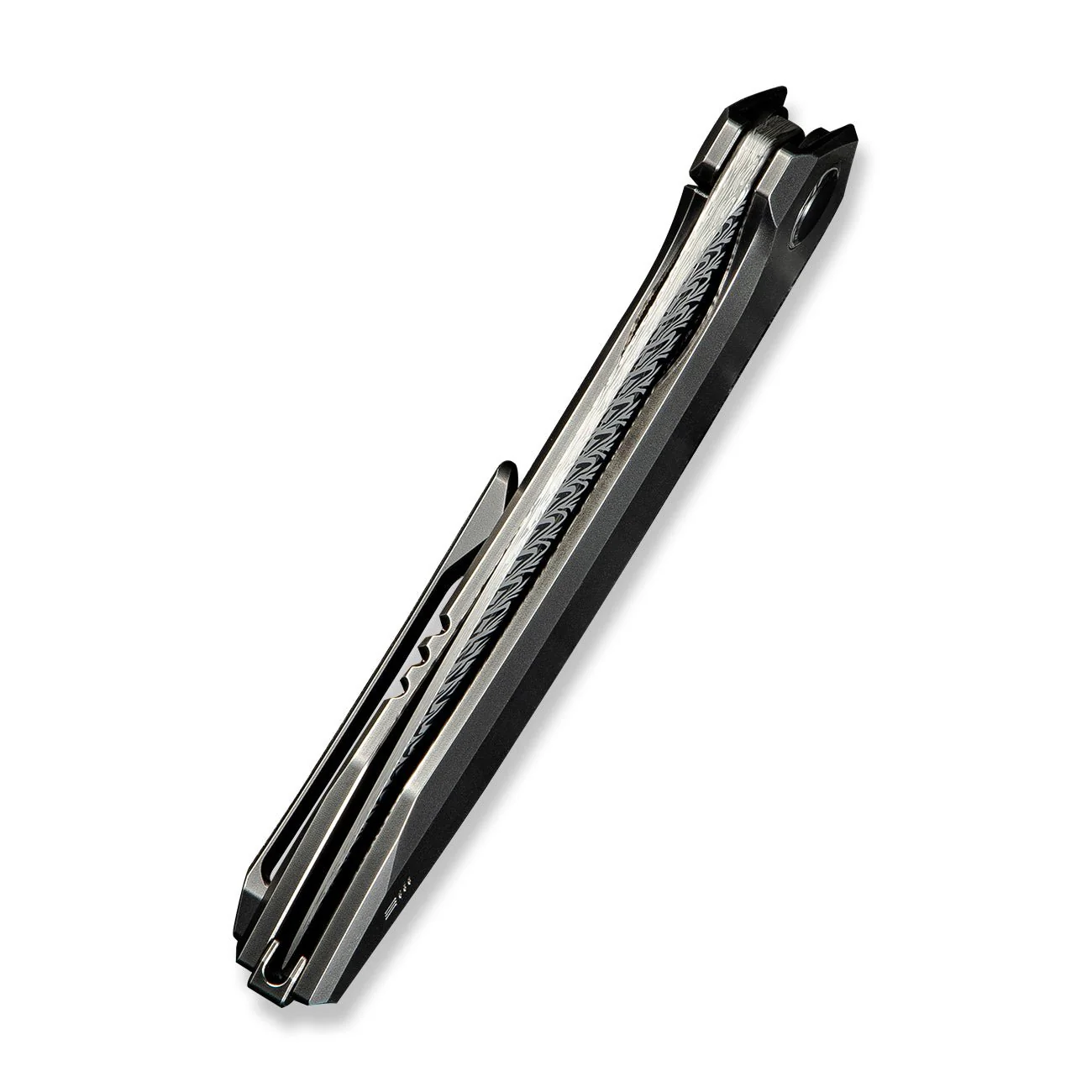 WEKNIFE Acuminal Flipper Knife Titanium Handle (3.98" Damasteel Blade) WE23070-DS1 - Image 8