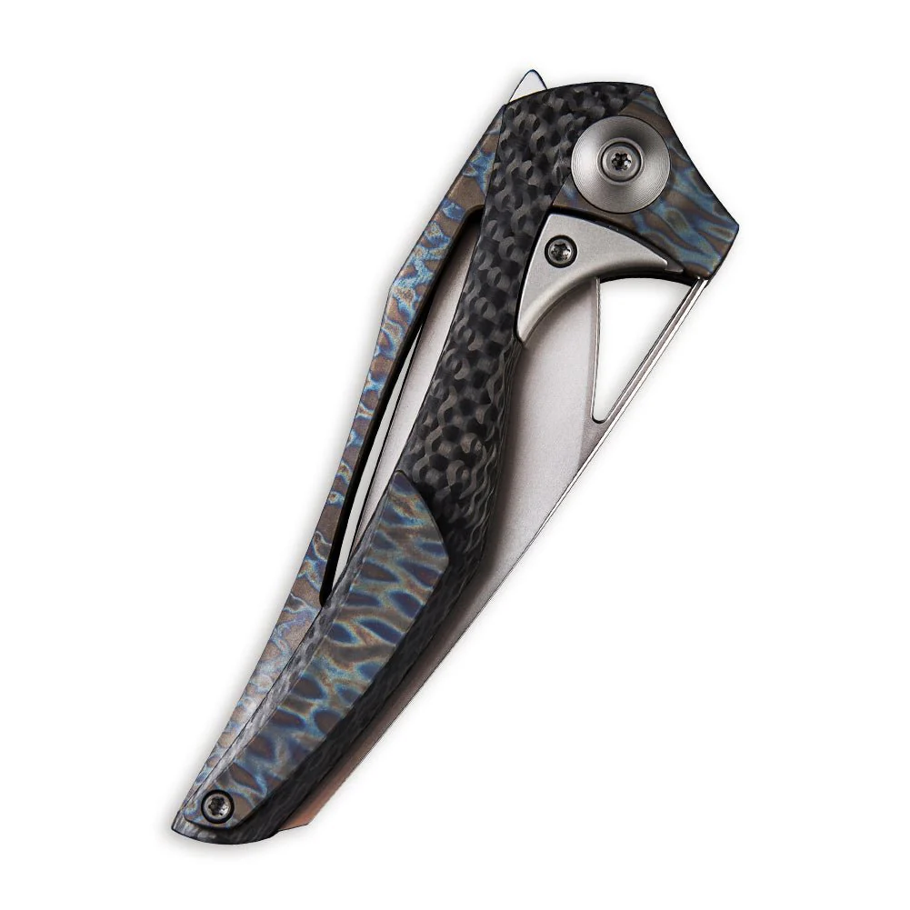 WEKNIFE ÆternA Flipper & Thumb Hole Knife Titanium & Carbon Fiber Handle (3.28" M390 Blade) 918B - Image 3