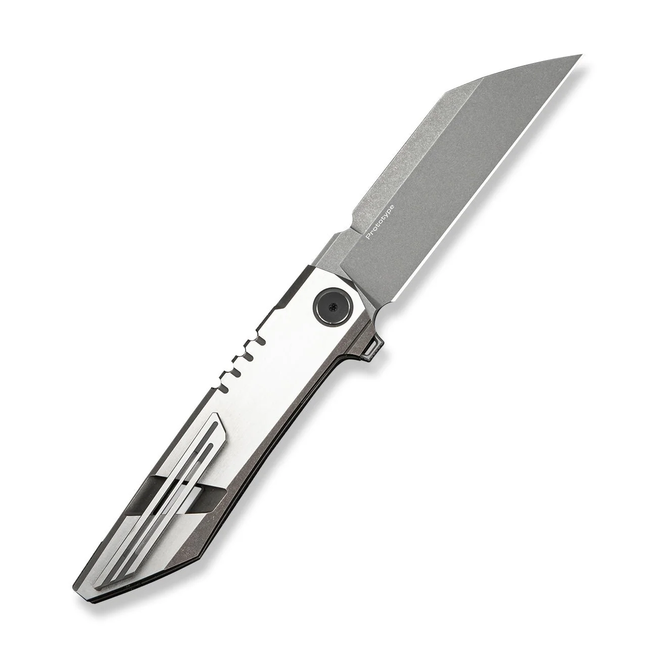WEKNIFE Anglex Flipper Knife Bronze & Satin Titanium Handle (3.89" Gray Stonewashed Bohler M390 Blade, Satin Flat) WE25070 Sample1 - Image 2