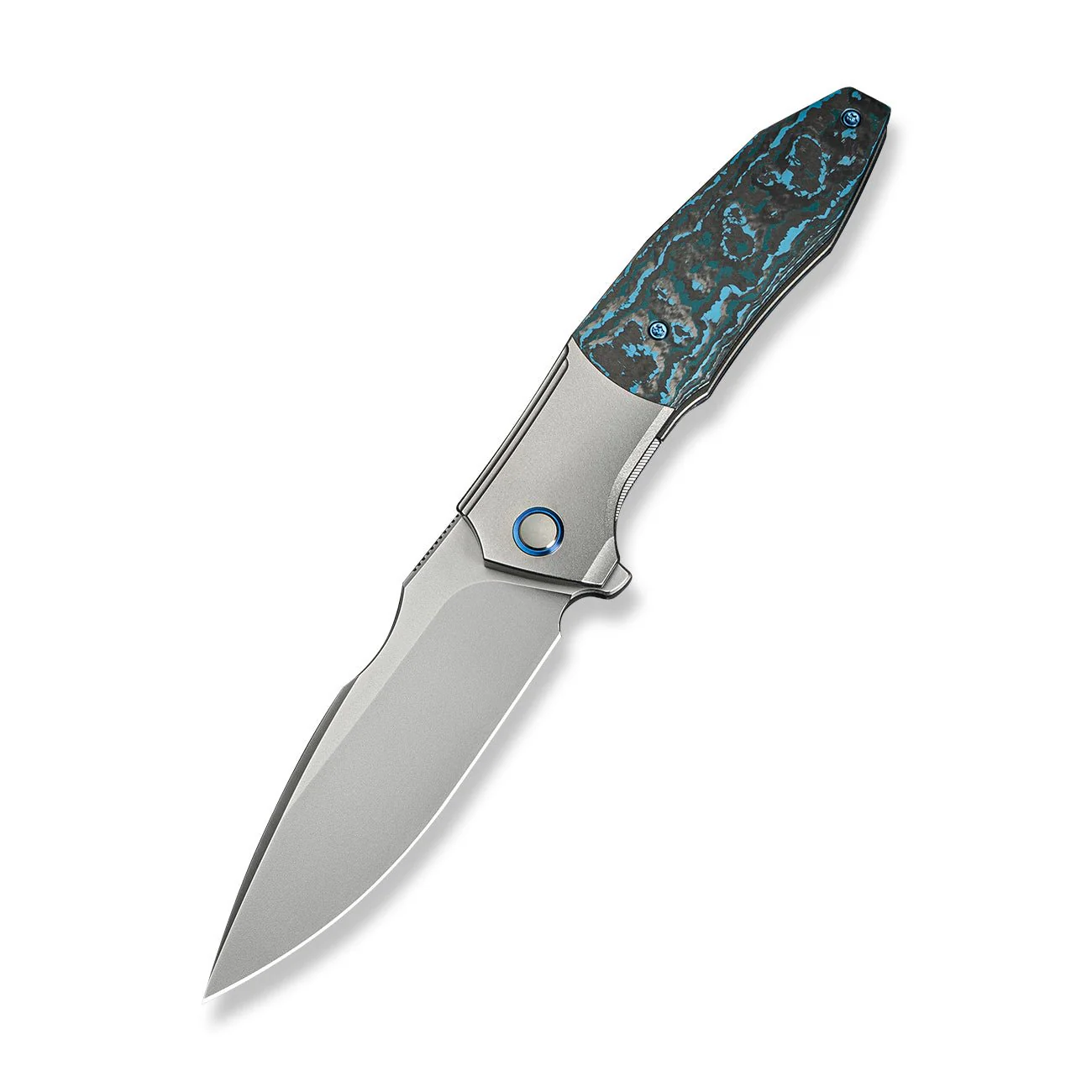 WEKNIFE Archeozoic Flipper Knife Titanium & FatCarbon Fiber Handle (4" M390 Blade) WE23091-4 - Image 3