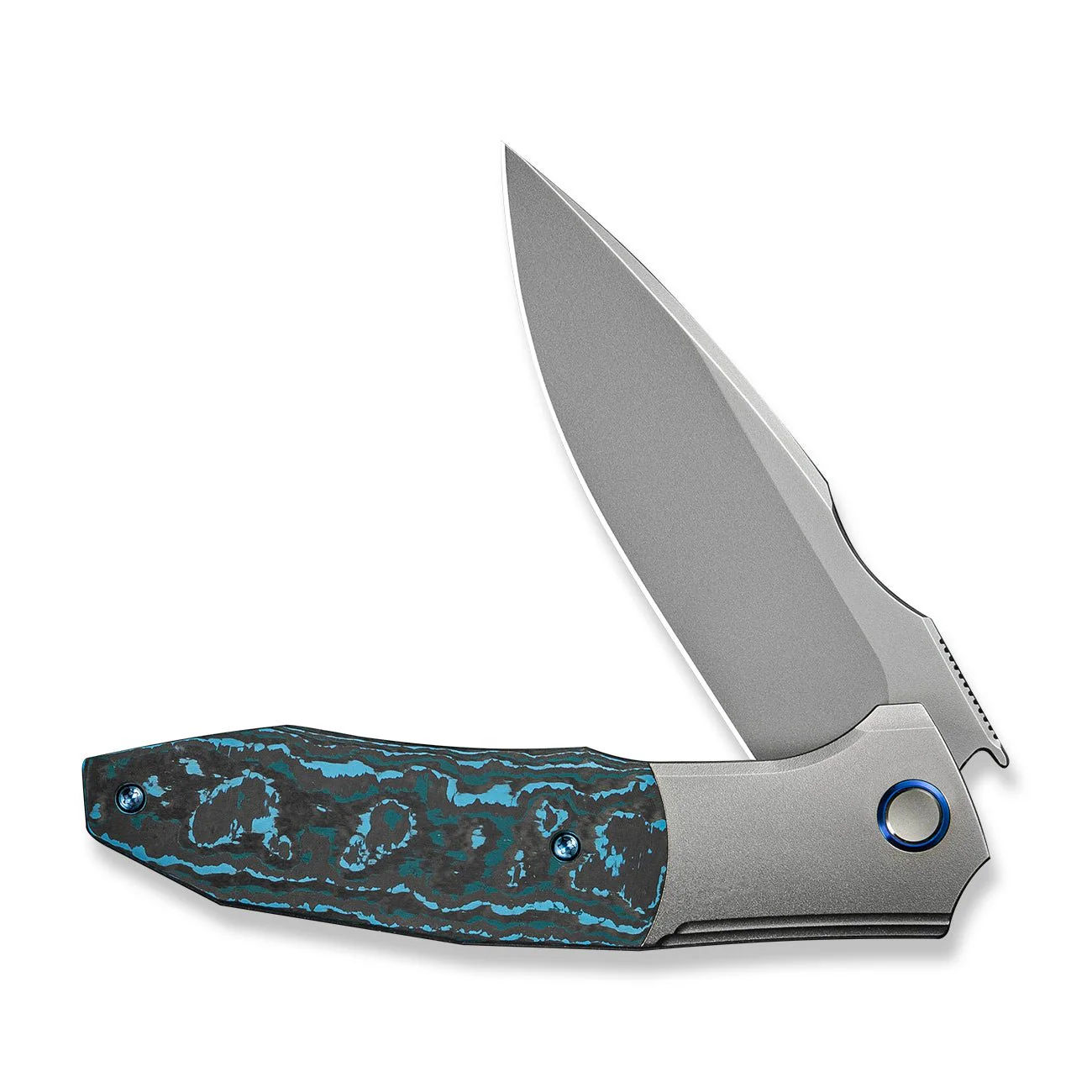 WEKNIFE Archeozoic Flipper Knife Titanium & FatCarbon Fiber Handle (4" M390 Blade) WE23091-4 - Image 5