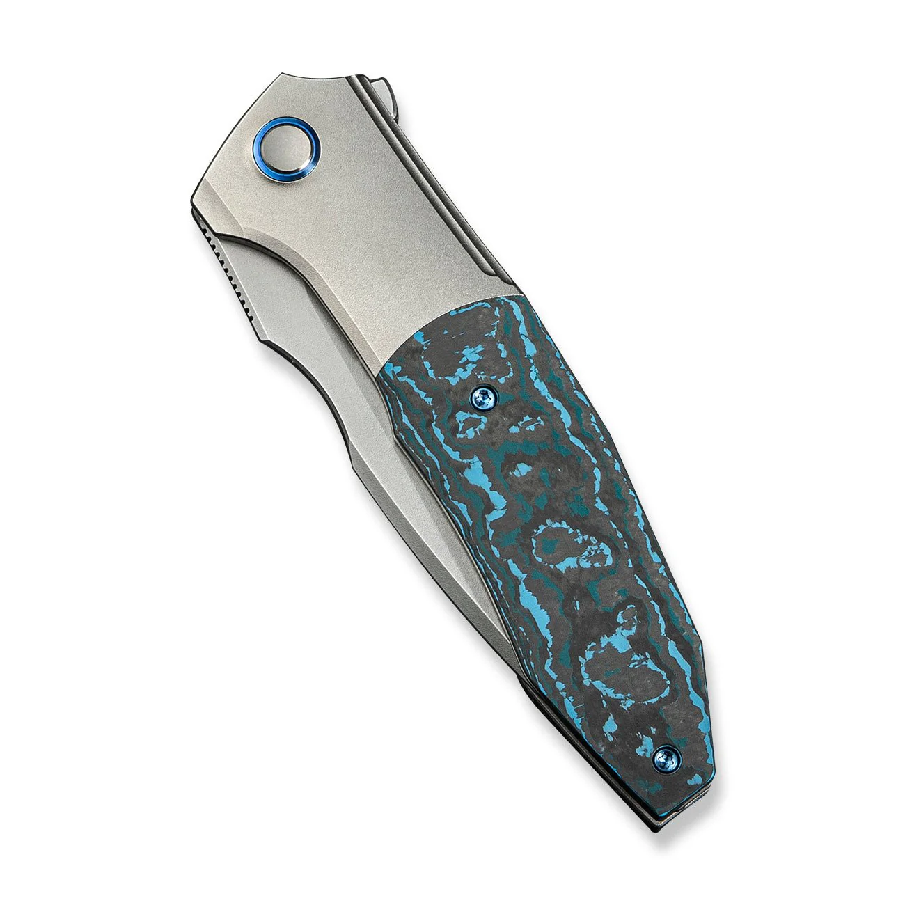 WEKNIFE Archeozoic Flipper Knife Titanium & FatCarbon Fiber Handle (4" M390 Blade) WE23091-4 - Image 6