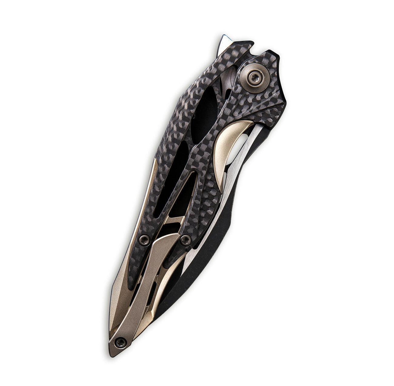 WEKNIFE Arrakis Flipper Knife Titanium & Carbon Fiber Handle (3.45" M390 Blade) 906CF-B - Image 3