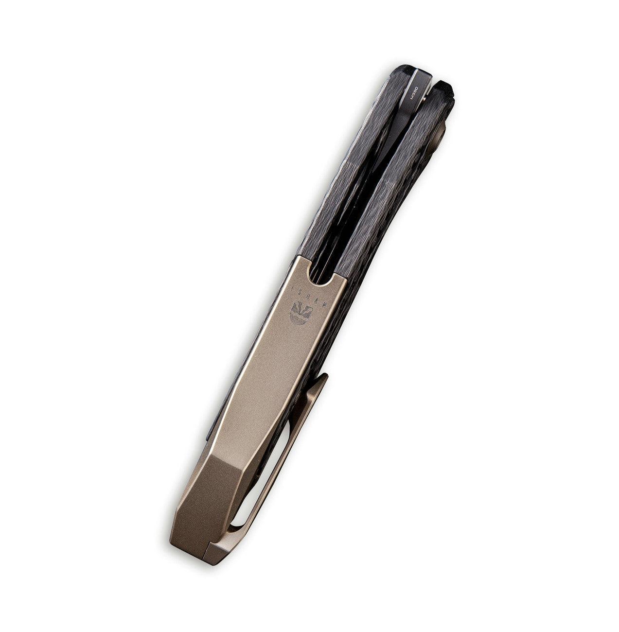 WEKNIFE Arrakis Flipper Knife Titanium & Carbon Fiber Handle (3.45" M390 Blade) 906CF-B - Image 4