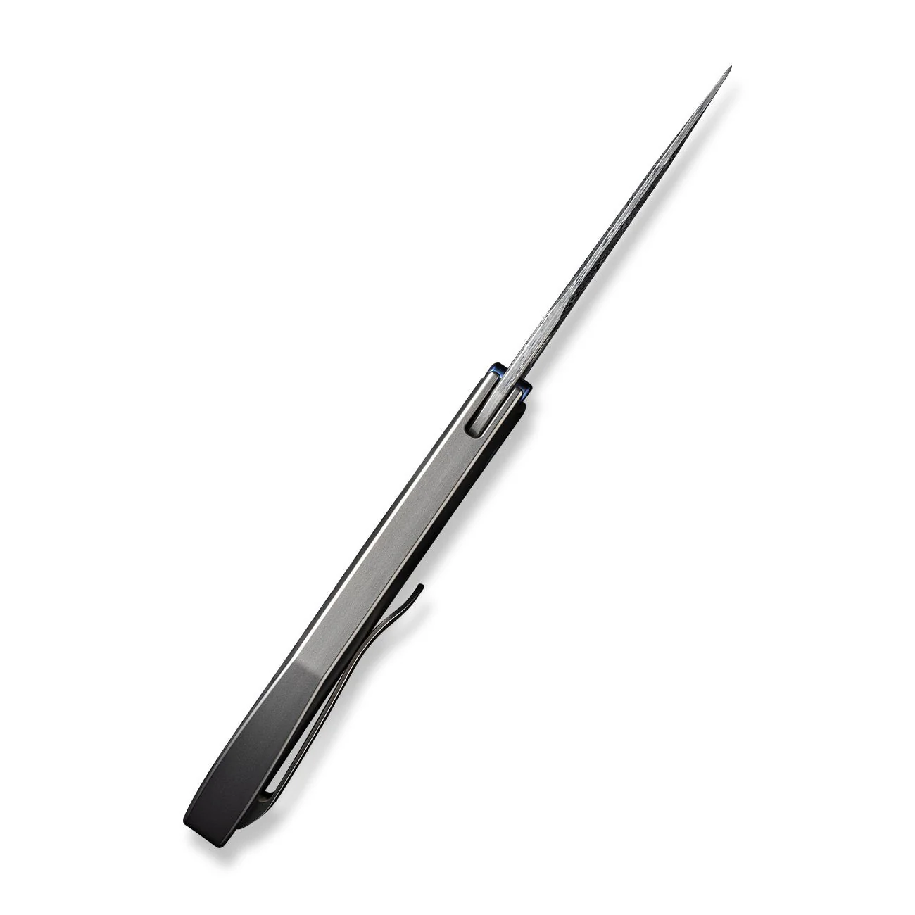 WEKNIFE Attor Thumb Stud & Thumb Hole Knife Titanium Handle (3.55" Damasteel Blade) WE23037-DS1 - Image 9