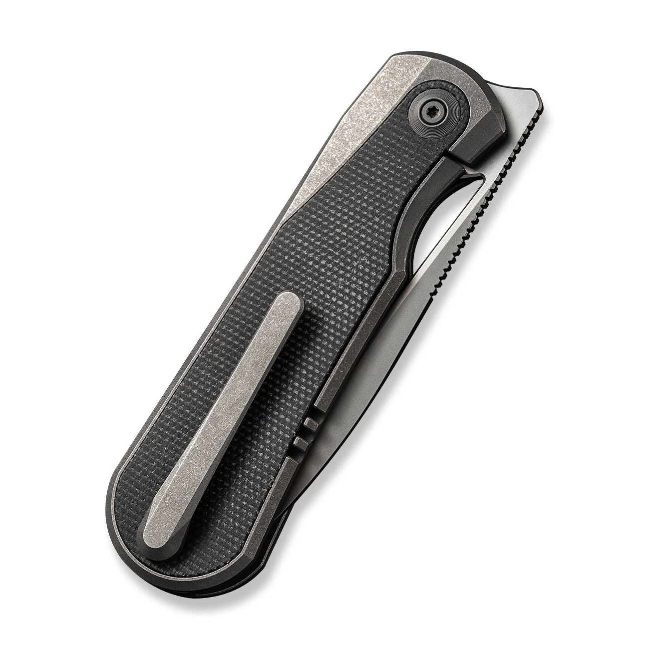 WEKNIFE Baloo Front Flipper & Thumb Hole Knife Titanium & Micarta Handle (3.31" CPM 20CV) WE21033-4 - Image 7
