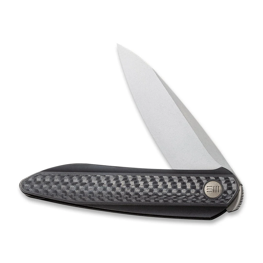 WEKNIFE Black Void Opus Front Flipper Knife Titanium & Carbon Fiber Handle (2.84" CPM 20CV Blade) 2010B - Image 4
