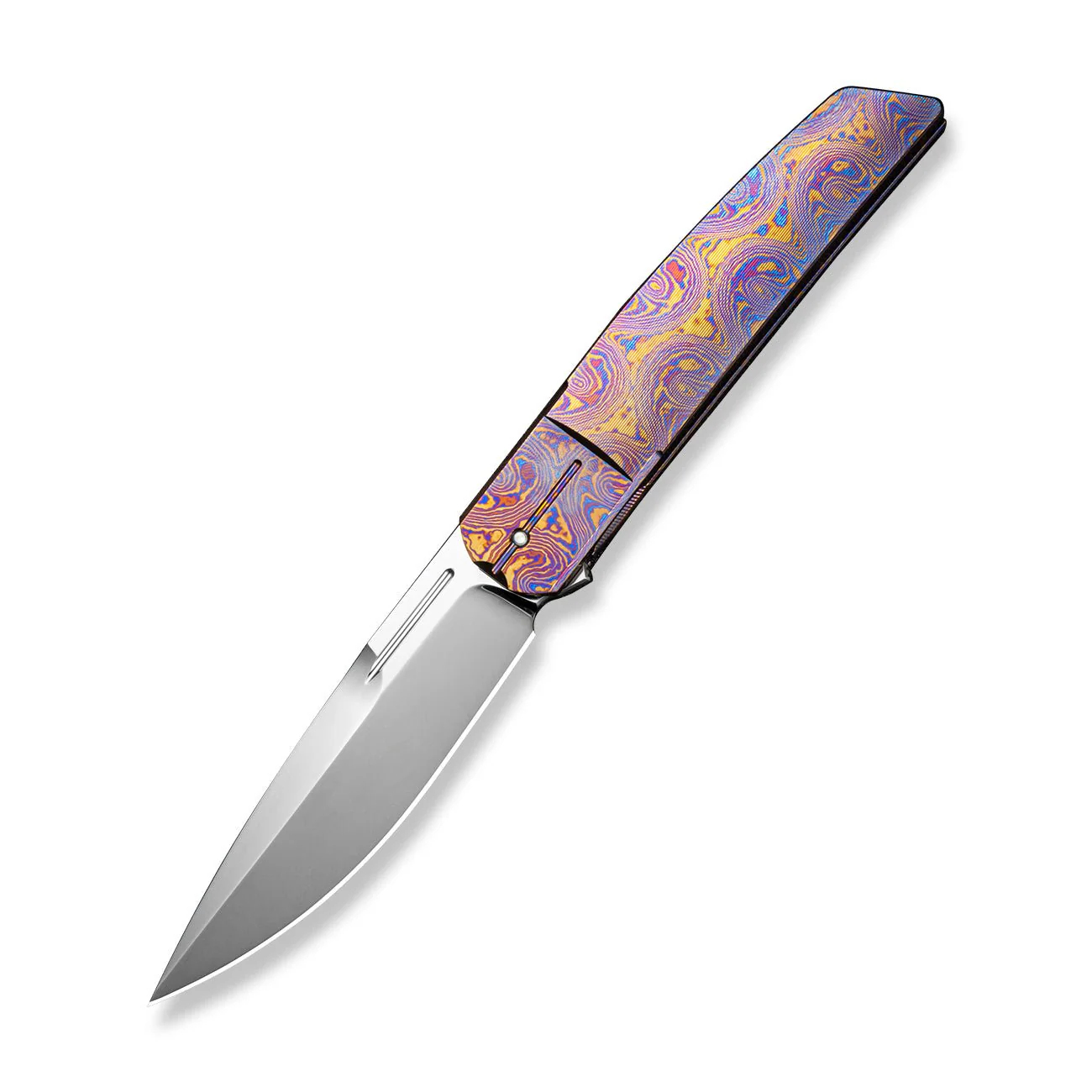 WEKNIFE Cavelle Flipper Knife Timascus Handle (3.78" Mirror Finished Bohler M390 Blade) WE25012 Sample2 - Image 3