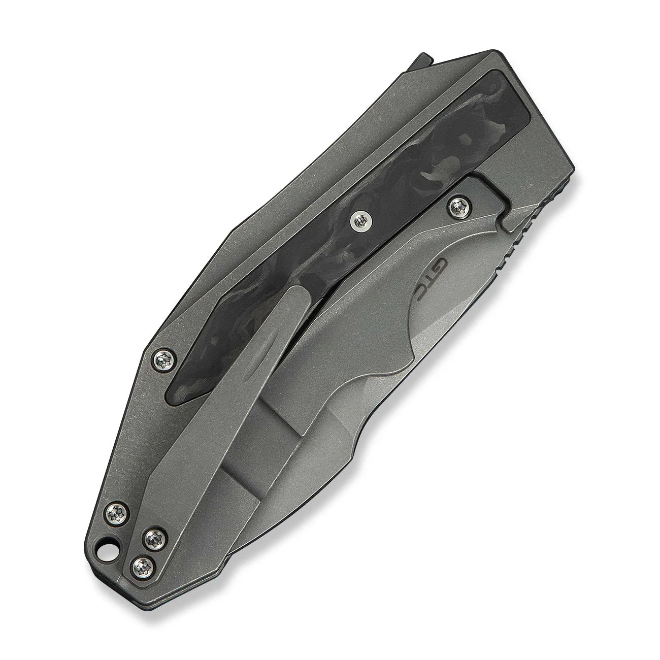 WEKNIFE Coral SLT Flipper Knife Titanium & Carbon Fiber Handle (2.95" CPM 20CV Blade) WE24044-2 - Image 7