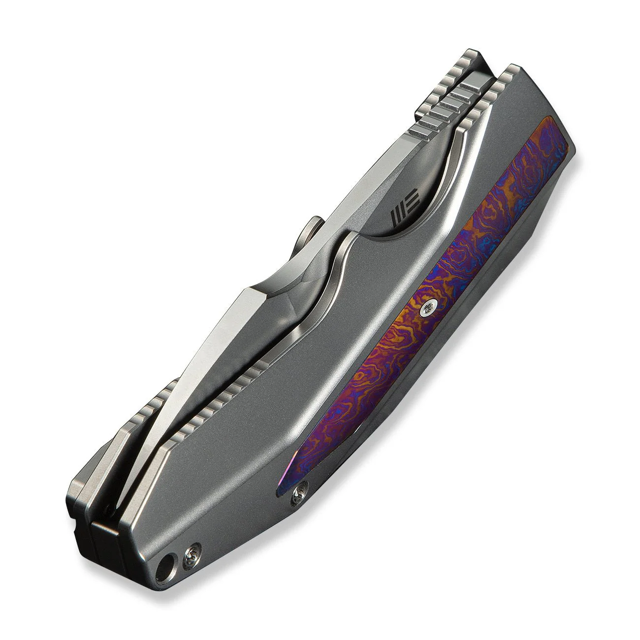 WEKNIFE Coral SLT Flipper Knife Titanium & Timascus Handle (2.95" CPM 20CV Blade) WE24044-4 - Image 8
