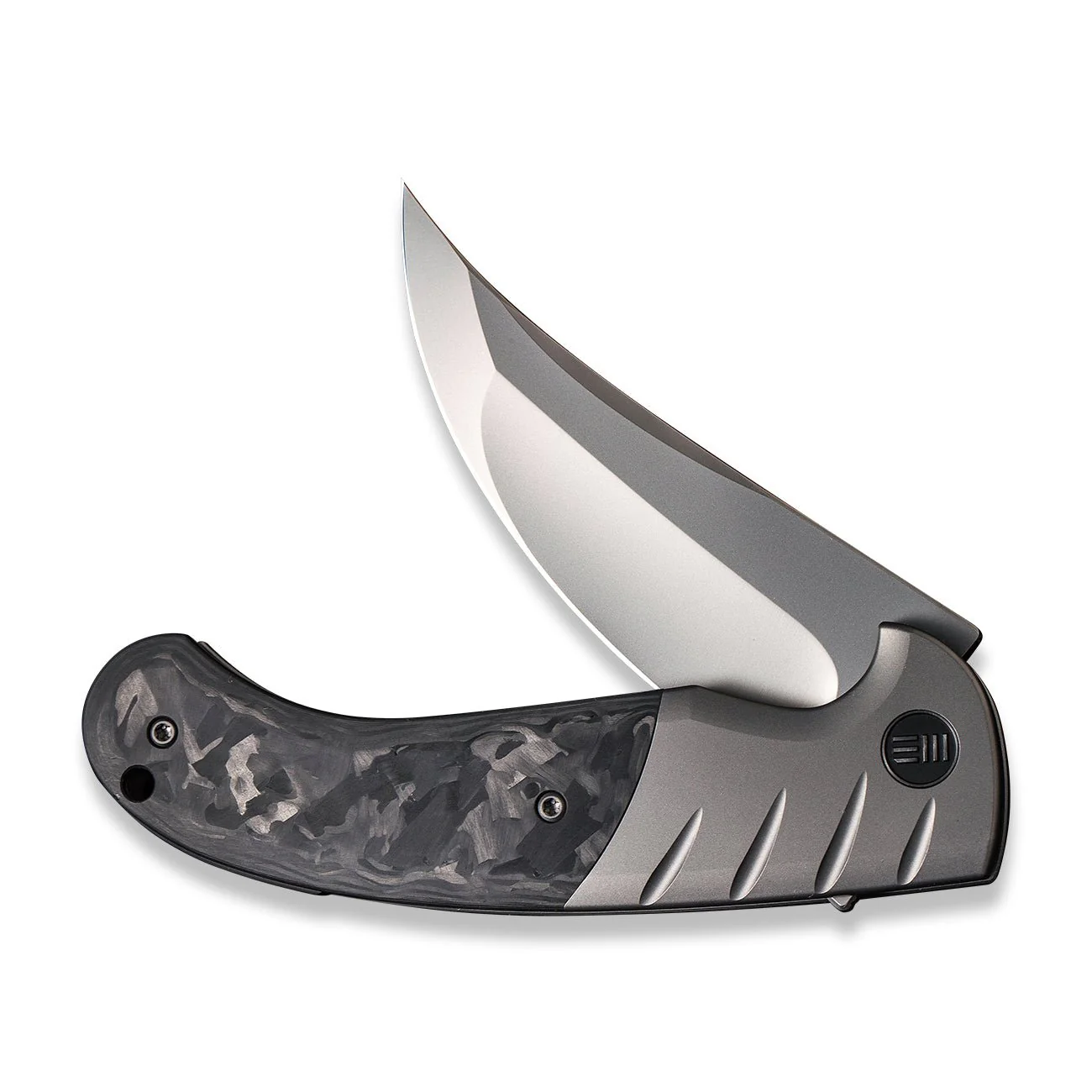WEKNIFE Curvaceous Flipper Knife Titanium & Carbon Fiber Handle (3.70" CPM 20CV Blade) WE20012-1 - Image 4