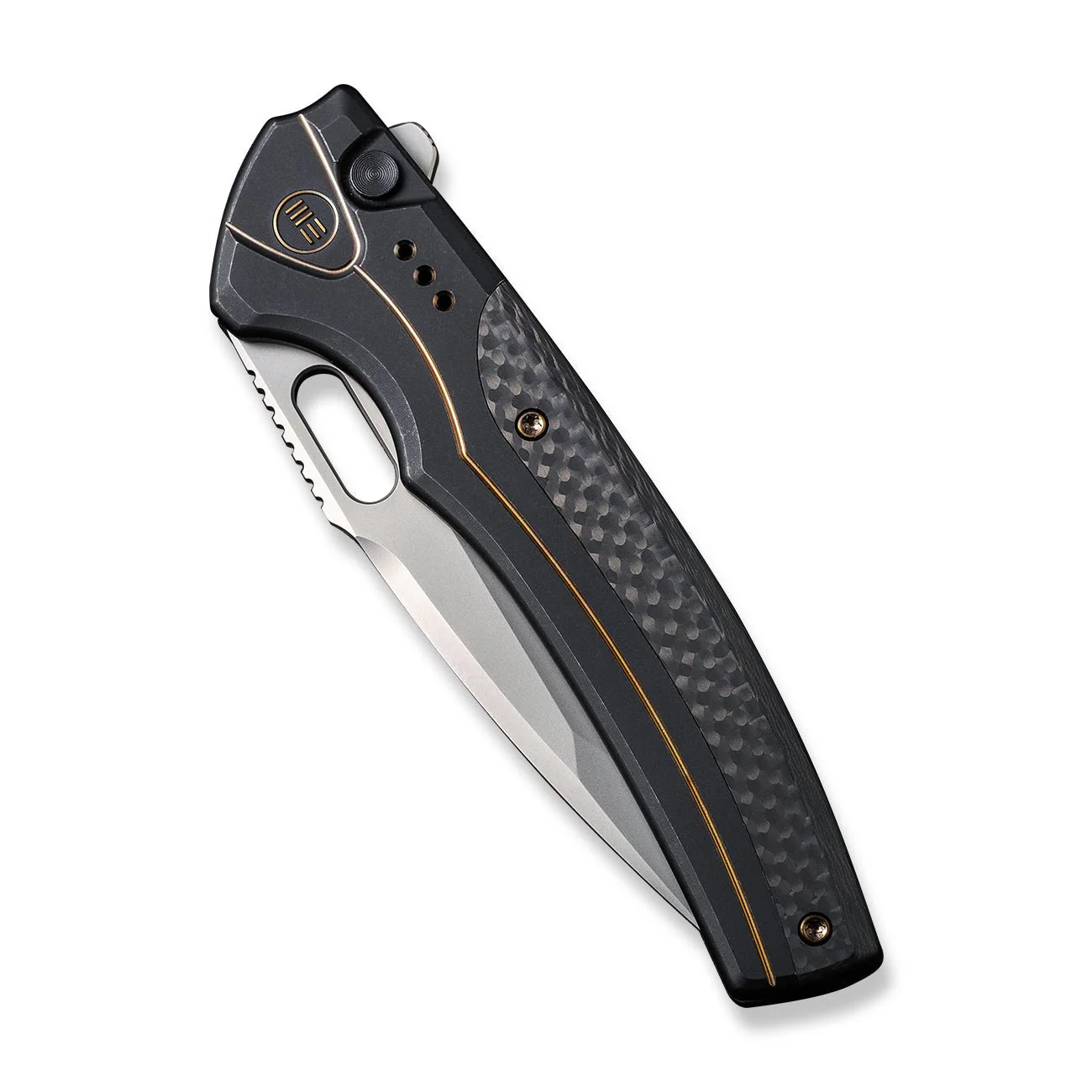 WEKNIFE Exciton Flipper & Thumb Hole & Button Lock Knife Titanium Handle (3.68" CPM 20CV Blade) WE22038A-1 - Image 6