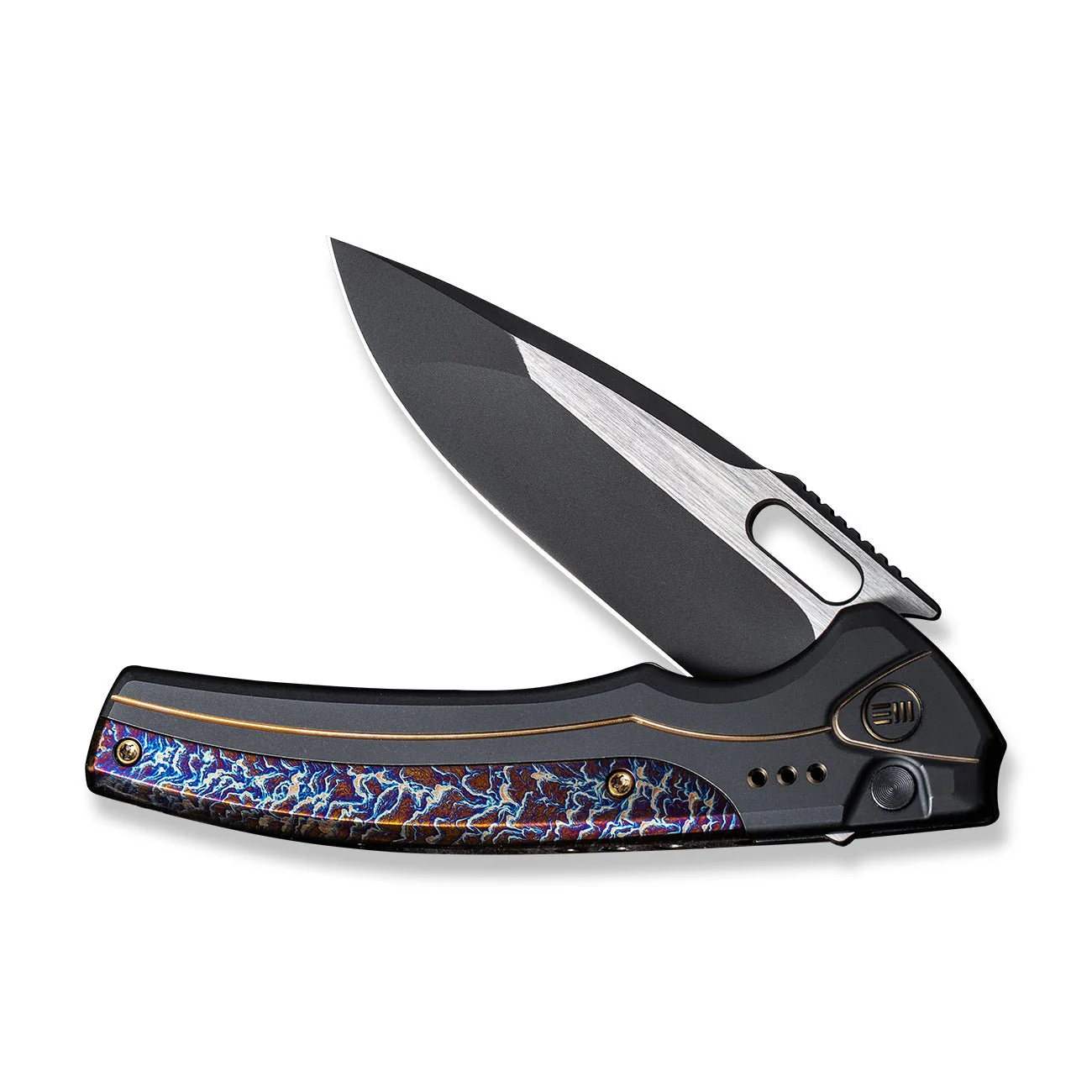 WEKNIFE Exciton Flipper & Thumb Hole & Button Lock Knife Titanium Handle (3.68" CPM 20CV Blade) WE22038A-4 - Image 5