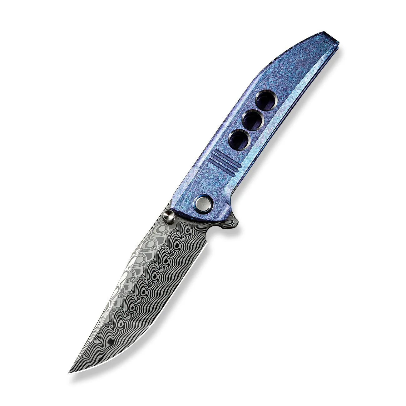 WEKNIFE Ezinta Flipper & Thumb Stud Knife Titanium Handle (3.99" Damasteel Blade) WE22041-DS1 - Image 3