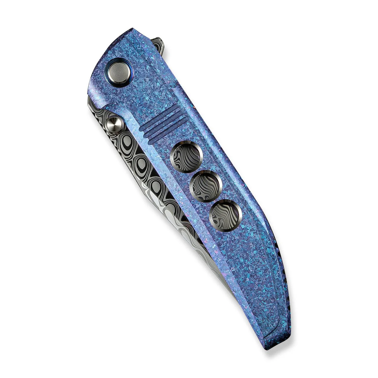 WEKNIFE Ezinta Flipper & Thumb Stud Knife Titanium Handle (3.99" Damasteel Blade) WE22041-DS1 - Image 6