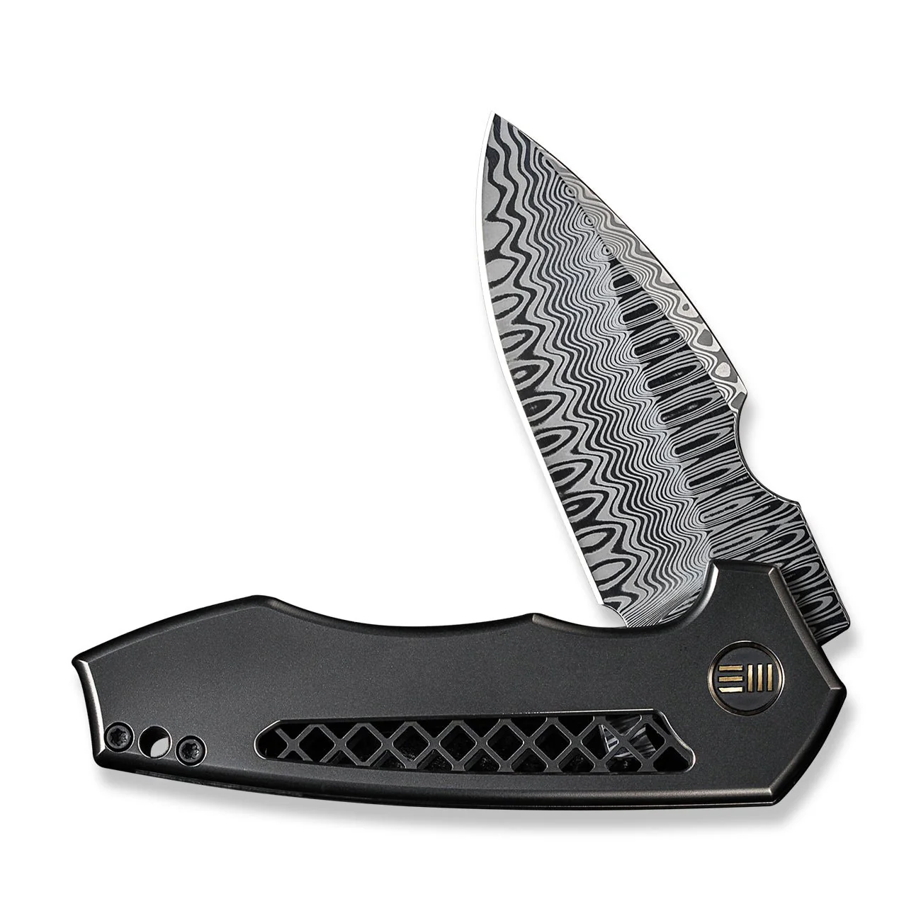 WEKNIFE Harpen Flipper Knife Titanium Handle (2.98" Damasteel Blade) WE23019-DS1 - Image 5