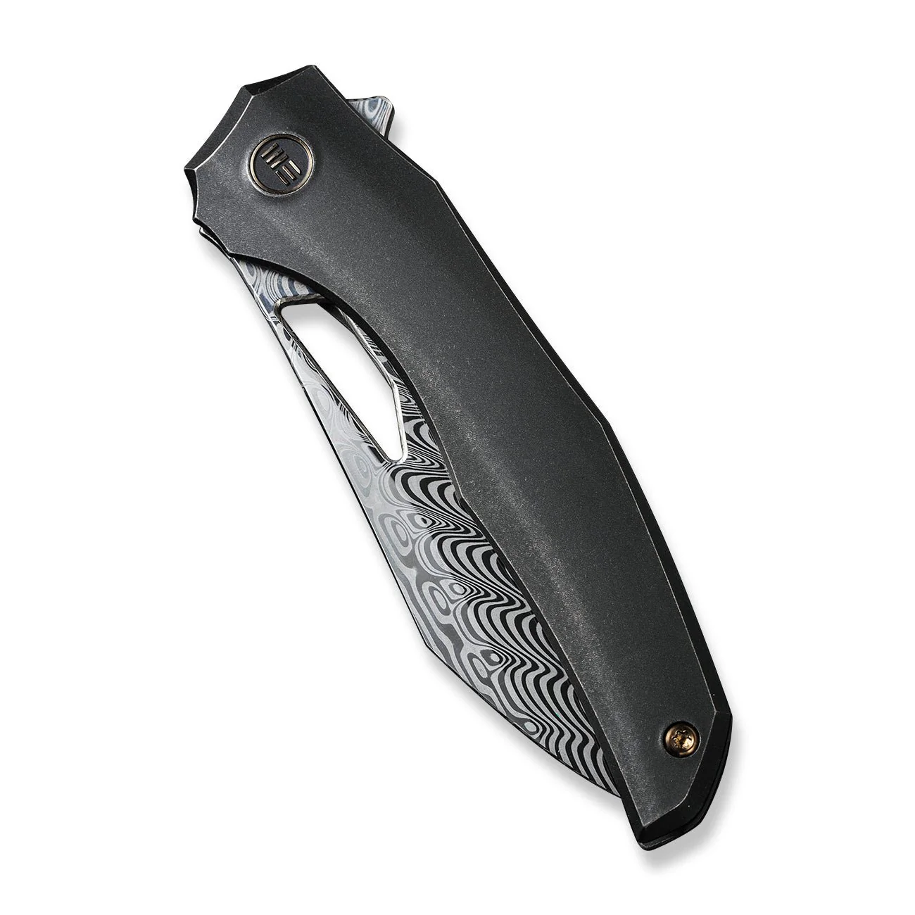WEKNIFE Ignio Flipper & Thumb Hole Knife Titanium Handle (3.3" Damasteel Blade) WE22042B-DS1 - Image 6