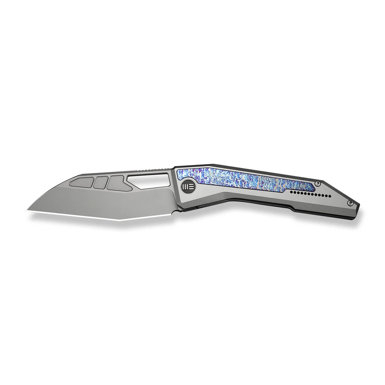 WEKNIFE Inceptus Flipper & Thumb Hole Knife Gray Titanium Handle With Flamed Titanium Inlay (3.57" Stonewashed Bohler M390 Blade) WE25017-2 - Image 4