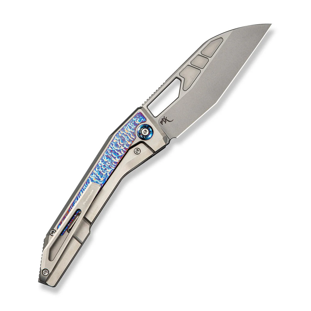 WEKNIFE Inceptus Front Flipper & Thumb Hole Knife Gray Flamed Titanium Handle (3.57" Stonewashed Bohler M390 Blade) WE25017 Sample2 - Image 2