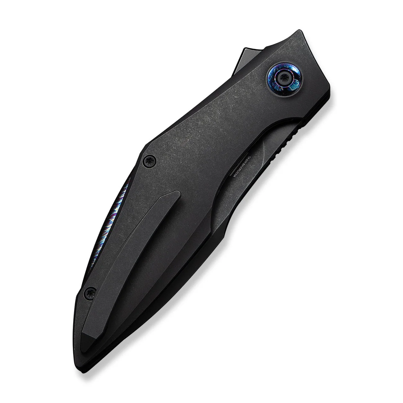 WEKNIFE Krait Snake Flipper Knife Black Titanium Handle (3.34" Black Stonewashed Bohler M390 Blade) WE24084-1 - Image 7