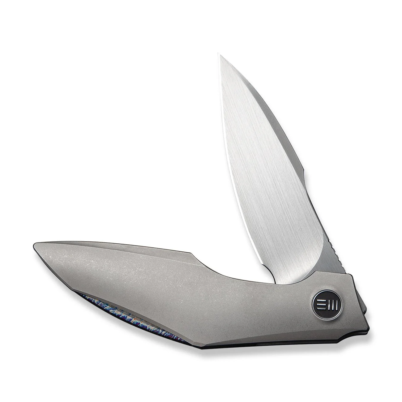 WEKNIFE Krait Snake Flipper Knife Gray Titanium Handle (3.34" Hand Rubbed Satin Bohler M390 Blade) WE24084-2 - Image 5
