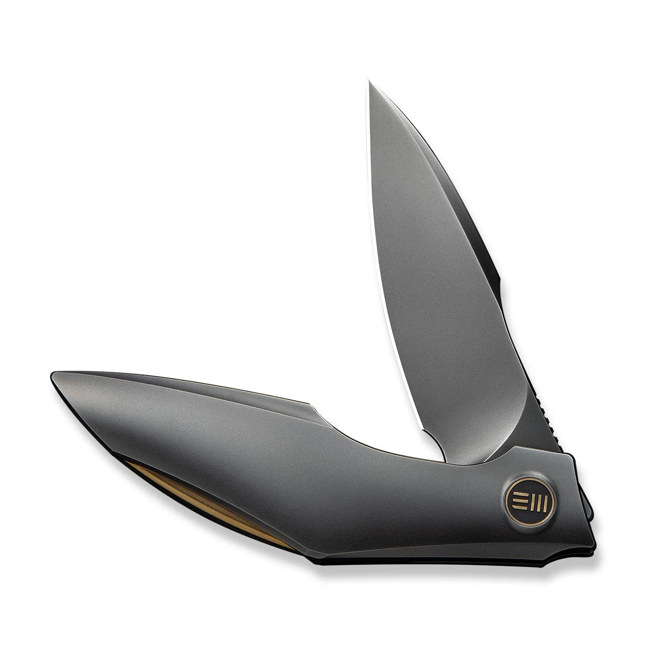 WEKNIFE Krait Snake Flipper Knife Polished Gray Titanium Handle (3.34" Polished Gray Bohler M390 Blade) WE24084-3 - Image 5