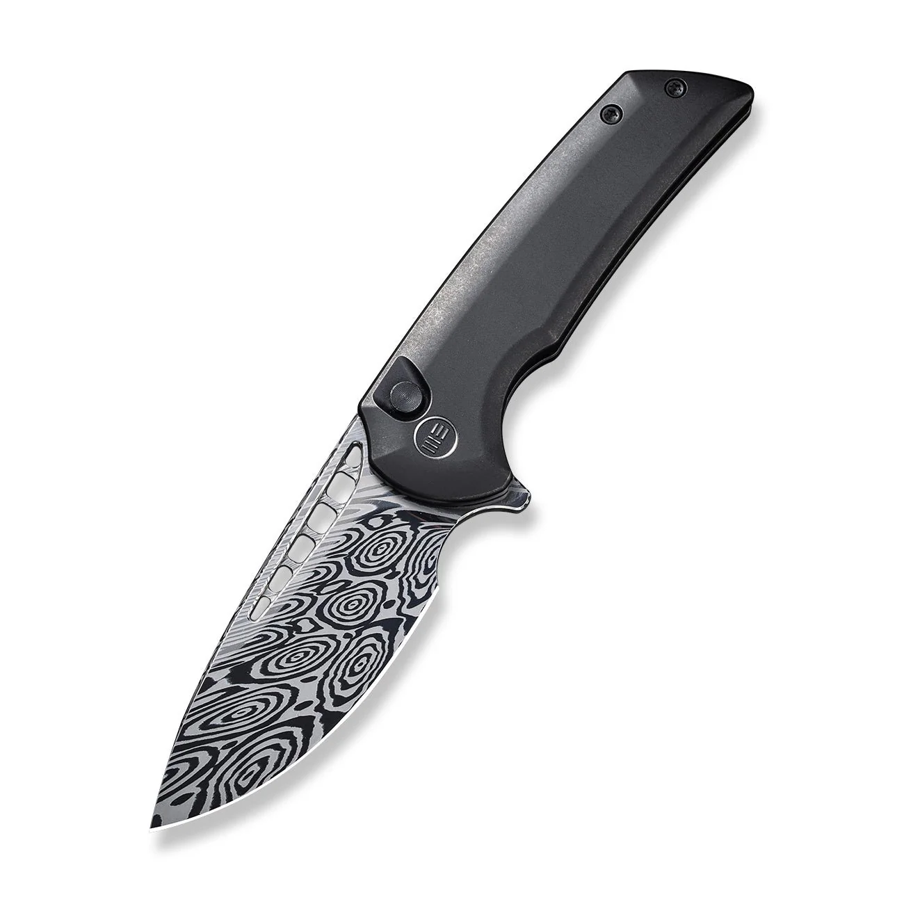 WEKNIFE Mini Malice Flipper & Button Lock Knife Titanium Handle (2.98" Damasteel Blade) WE054BL-DS1 - Image 3