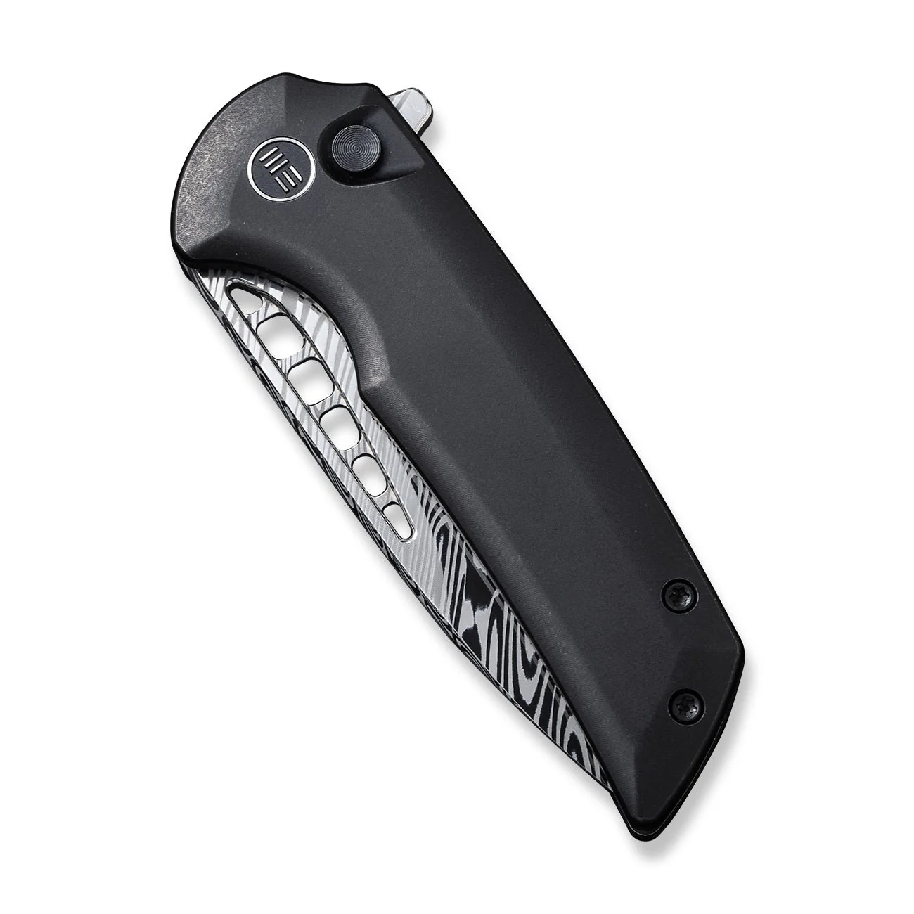 WEKNIFE Mini Malice Flipper & Button Lock Knife Titanium Handle (2.98" Damasteel Blade) WE054BL-DS1 - Image 6