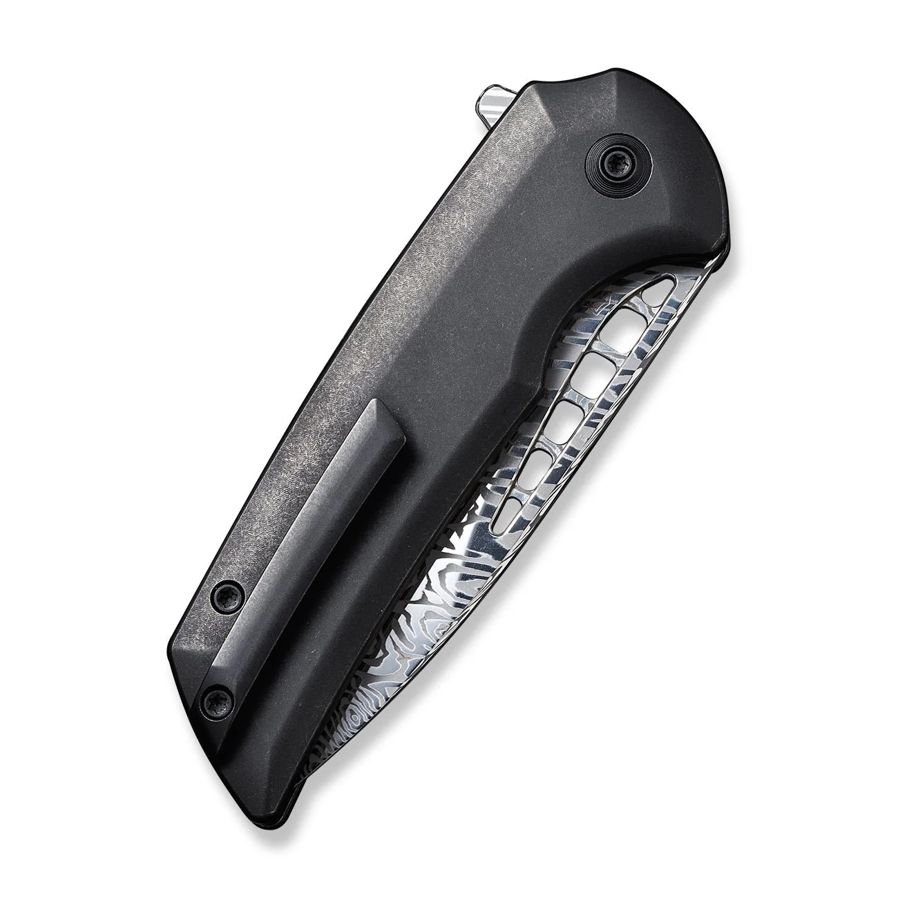 WEKNIFE Mini Malice Flipper & Button Lock Knife Titanium Handle (2.98" Damasteel Blade) WE054BL-DS1 - Image 7