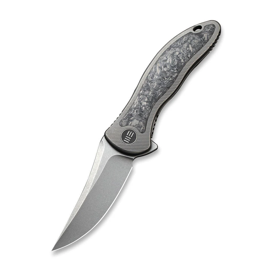 WEKNIFE Mini Synergy Flipper Knife Titanium & Carbon Fiber Handle (2.93" CPM 20CV Blade) 2011CF-A - Image 3