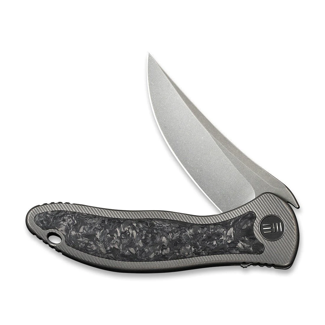 WEKNIFE Mini Synergy Flipper Knife Titanium & Carbon Fiber Handle (2.93" CPM 20CV Blade) 2011CF-A - Image 4