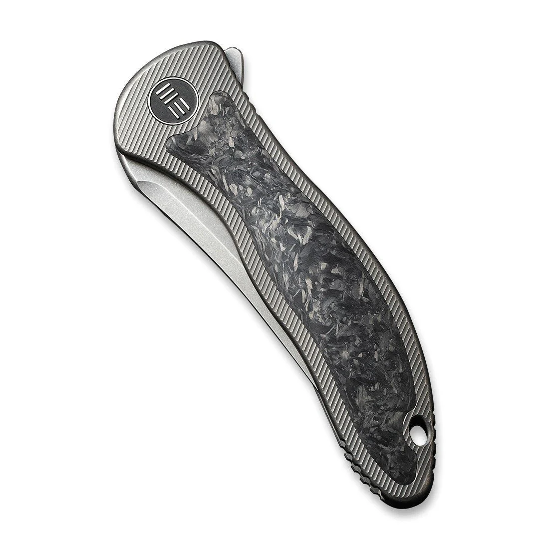 WEKNIFE Mini Synergy Flipper Knife Titanium & Carbon Fiber Handle (2.93" CPM 20CV Blade) 2011CF-A - Image 5