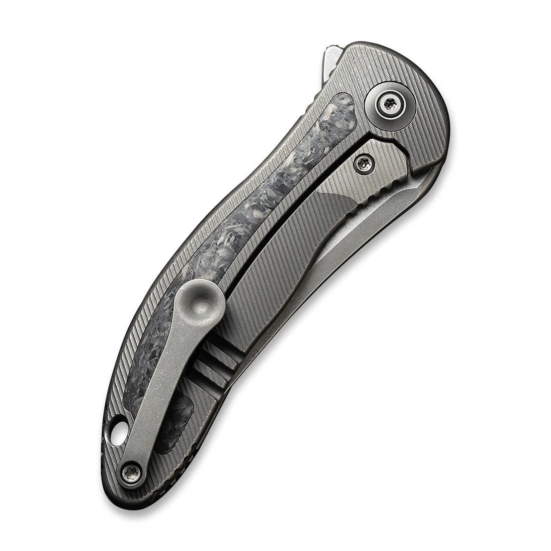 WEKNIFE Mini Synergy Flipper Knife Titanium & Carbon Fiber Handle (2.93" CPM 20CV Blade) 2011CF-A - Image 6
