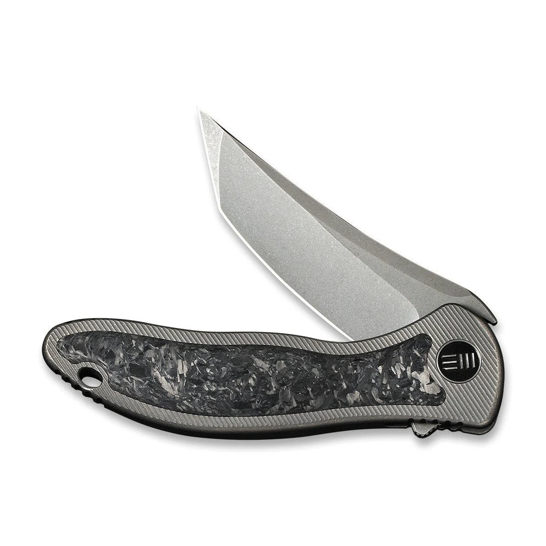 WEKNIFE Mini Synergy Flipper Knife Titanium & Carbon Fiber Handle (2.93" CPM 20CV Blade) 2012CF-A - Image 4