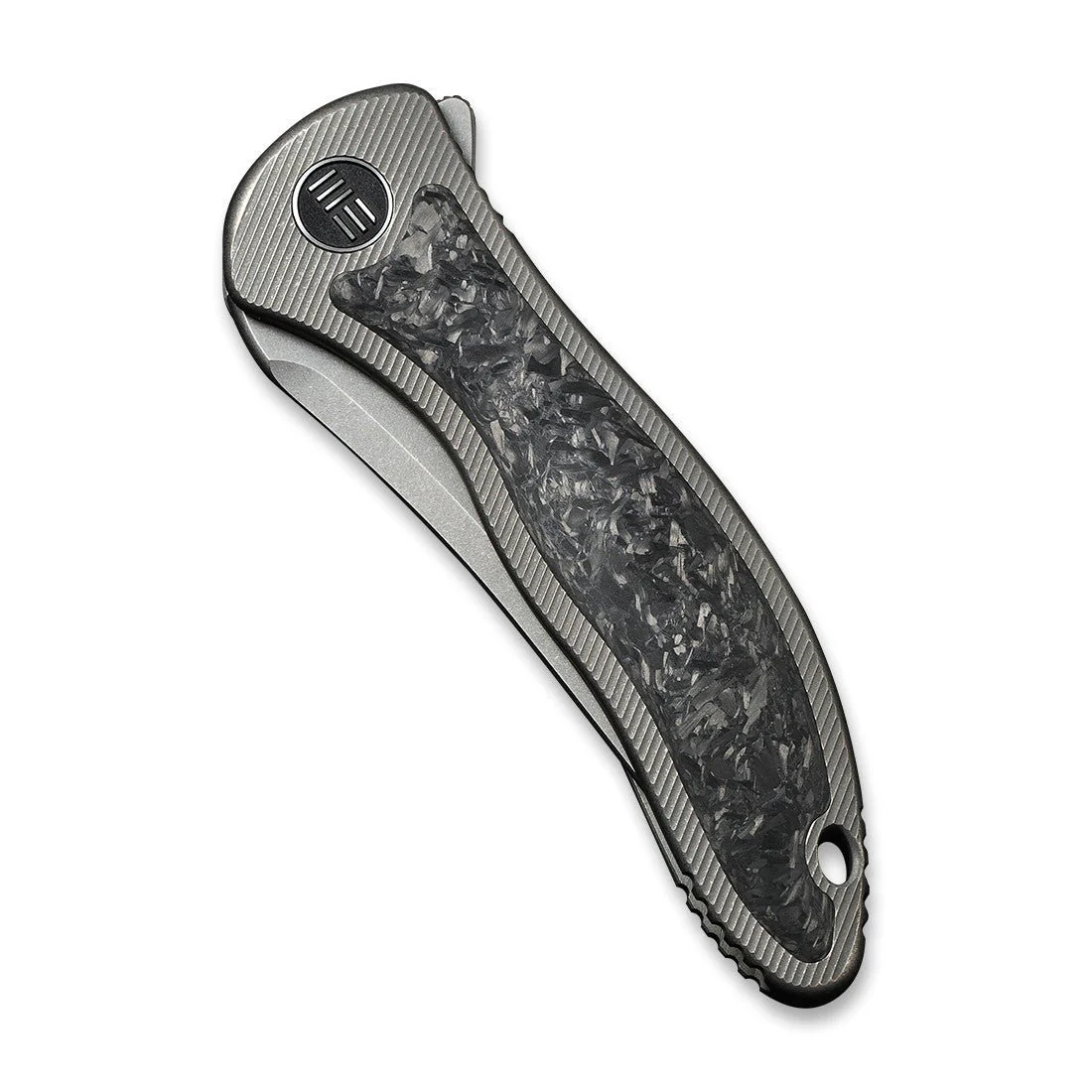 WEKNIFE Mini Synergy Flipper Knife Titanium & Carbon Fiber Handle (2.93" CPM 20CV Blade) 2012CF-A - Image 5