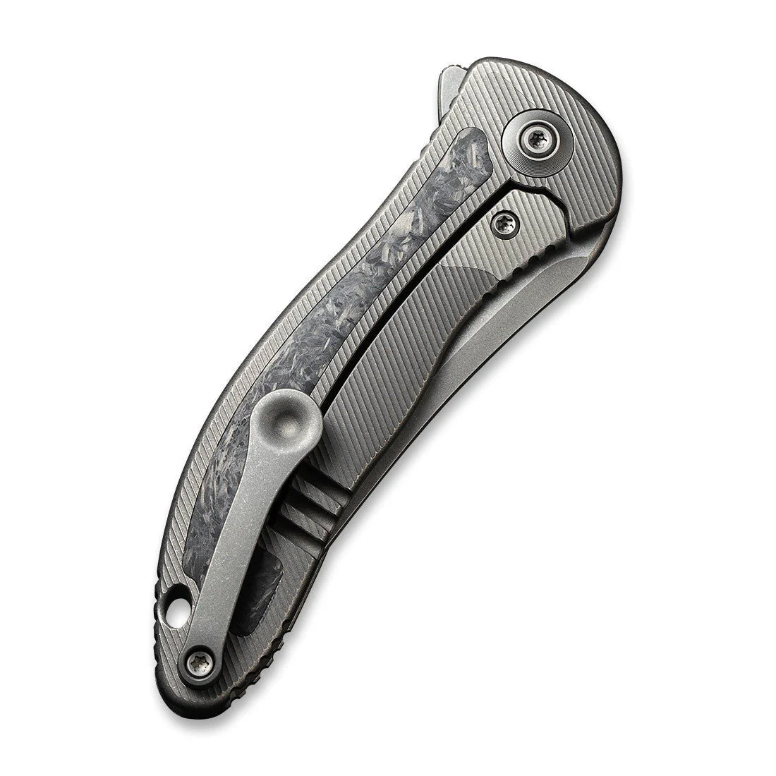 WEKNIFE Mini Synergy Flipper Knife Titanium & Carbon Fiber Handle (2.93" CPM 20CV Blade) 2012CF-A - Image 6