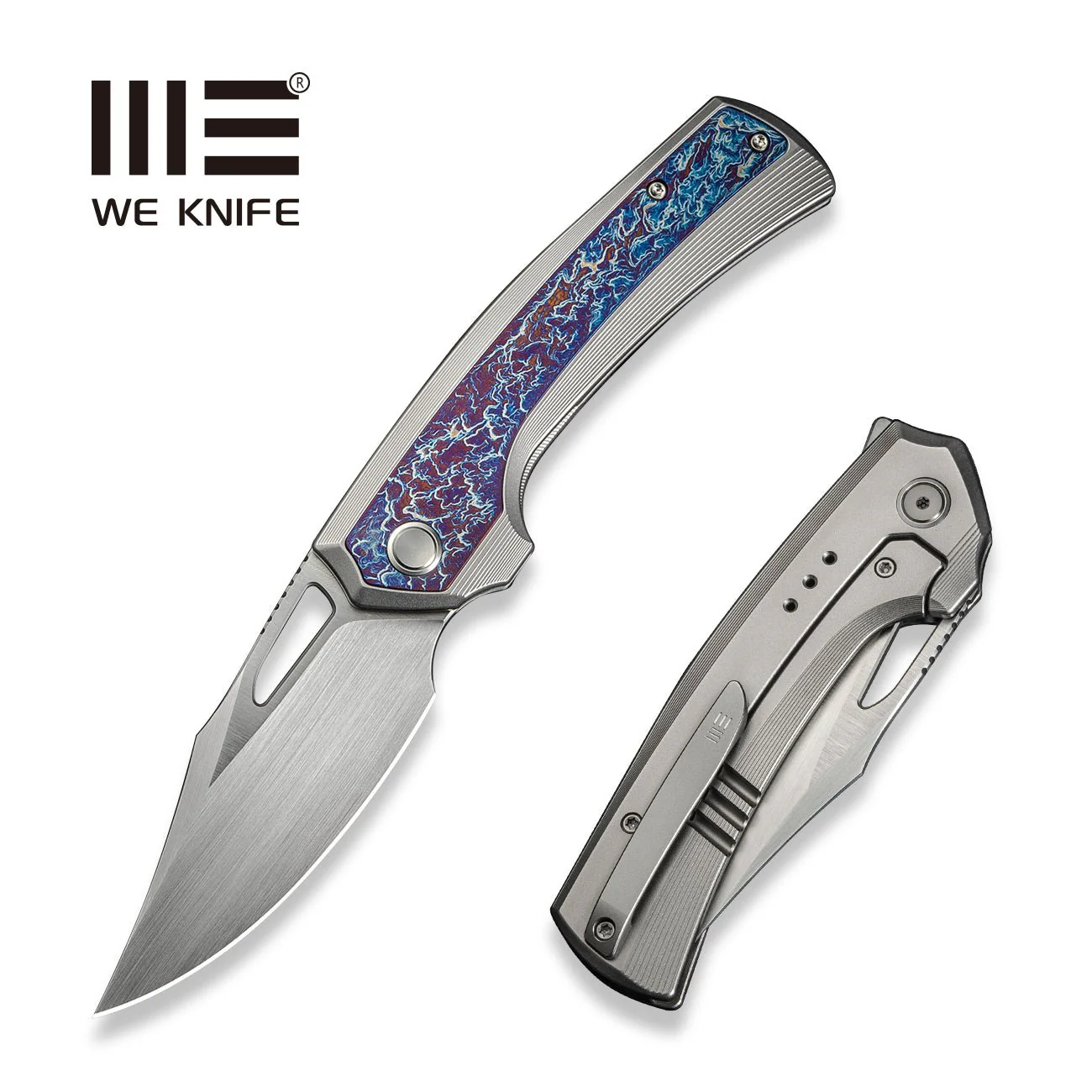 WEKNIFE Nefaris Flipper & Thumb Hole Knife Titanium Handle (3.48" CPM 20CV Blade) WE22040FA-1