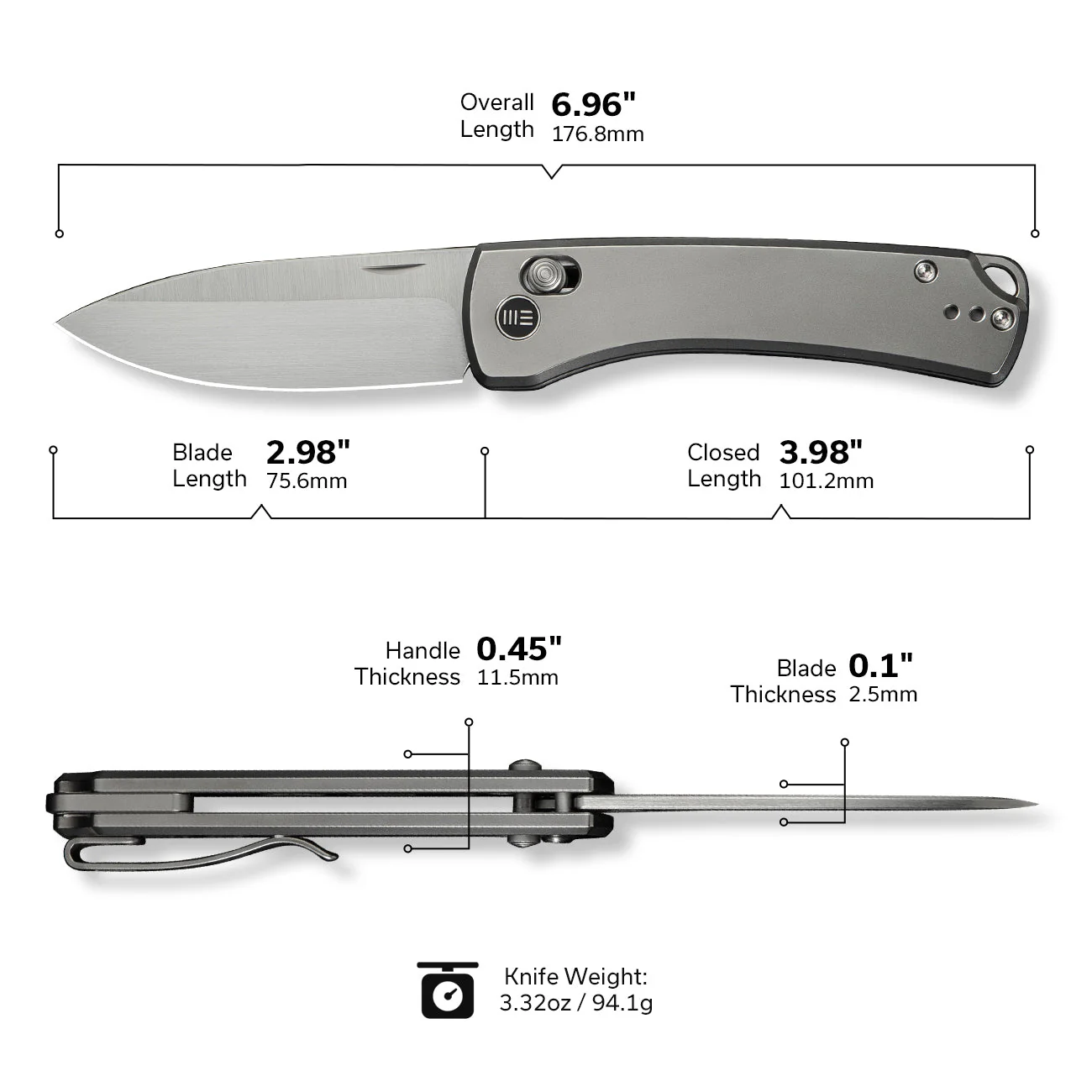 WEKNIFE Nightblade Crossbar Lock Knife Titanium Handle (2.98" CPM 20CV Blade) WE22046-2 - Image 3