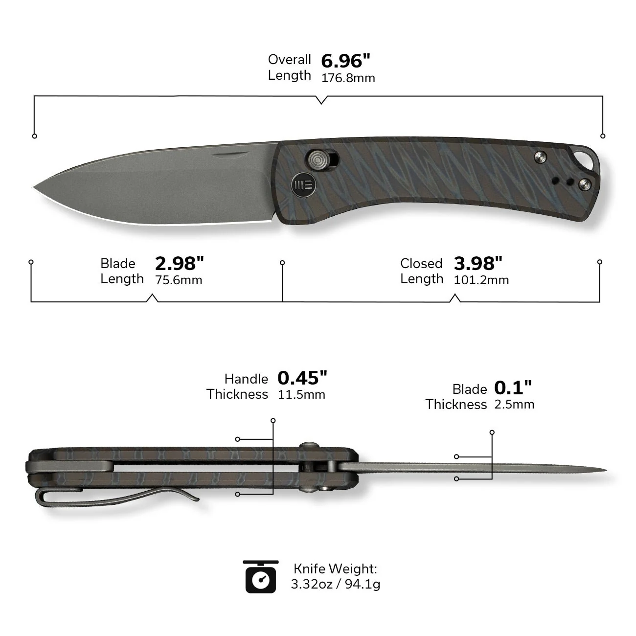 WEKNIFE Nightblade Crossbar Lock Knife Titanium Handle (2.98" CPM 20CV Blade) WE22046-3 - Image 3