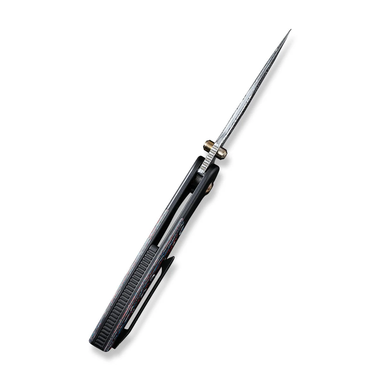 WEKNIFE Nitro Mini Flipper & Thumb Stud Knife Titanium & FatCarbon Fiber Handle (3.13" Damasteel Blade) WE22015-DS1 - Image 9
