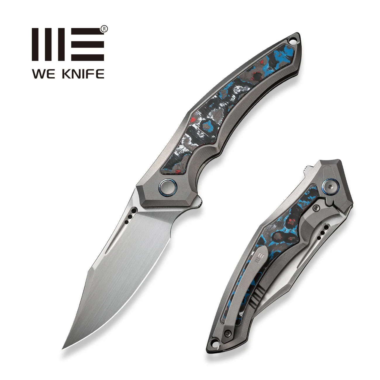 WEKNIFE Orpheus Flipper Knife Titanium & FatCarbon Fiber Handle (3.48" CPM 20CV Blade) WE23009-4