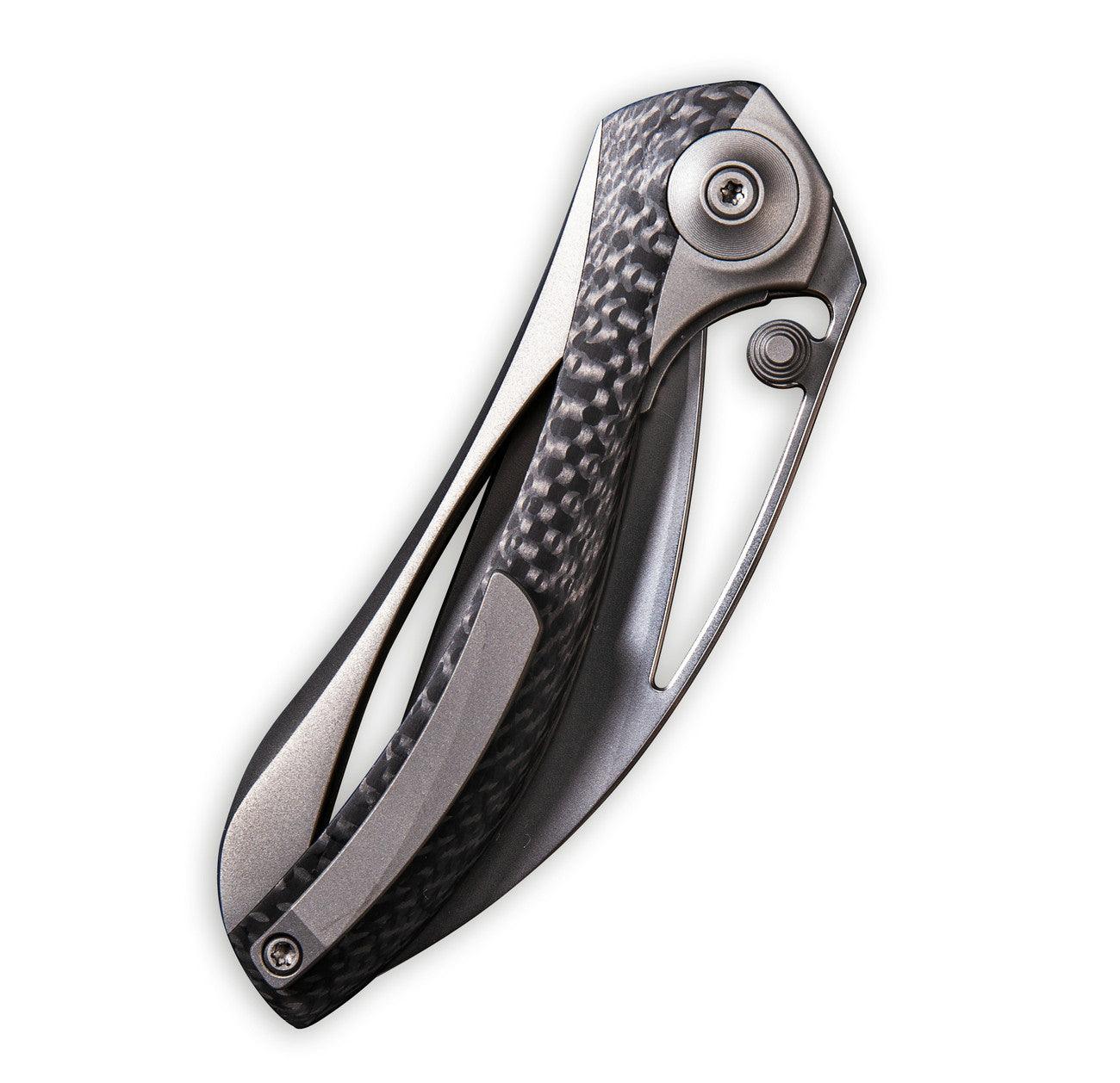 WEKNIFE Pleroma Thumb Stud & Thumb Hole Knife Titanium & Carbon Fiber Handle (2.95" M390 Blade) 821A - Image 3
